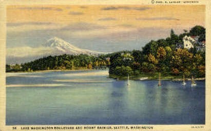 Lake Washington Boulevard - Seattle Postcard