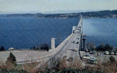 Lake Washington Floating Bridge - Seattle Postcard