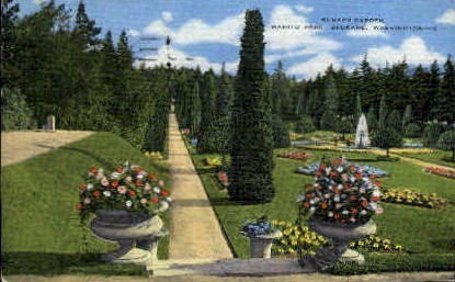 Sunken Garden, Manito Park - Spokane, Washington WA Postcard