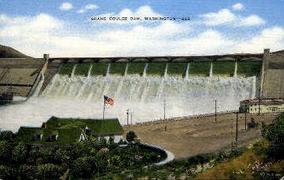Grand Coulee Dam - Misc, Washington WA Postcard