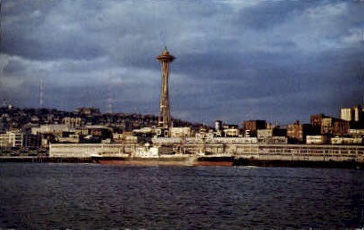 Seattles Waterfront & Skyline - Washington WA Postcard