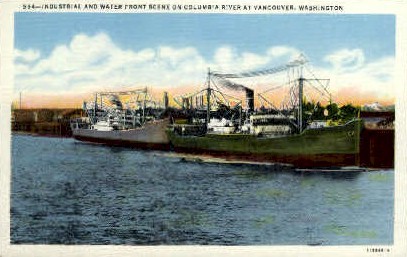 Industrial and Water Front  - Vancouver, Washington WA Postcard