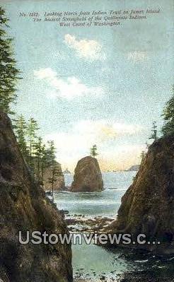 Indian Trail - James Island, Washington WA Postcard