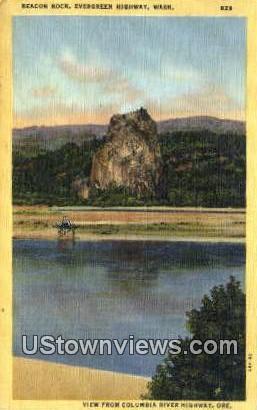 Beacon Rock - Evergreen Highway, Washington WA Postcard