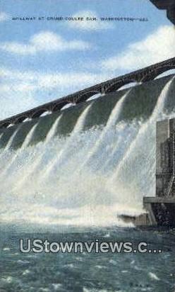 Spillway - Grand Coulee Dam, Washington WA Postcard