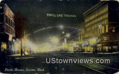 Pacific Ave - Tacoma, Washington WA Postcard