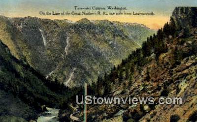 Great Northern RR - Tumwater Canyon, Washington WA Postcard