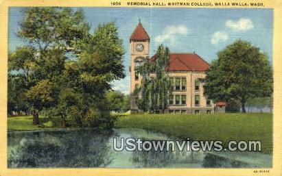 Memorial Hall, Whitman College - Walla Walla, Washington WA Postcard