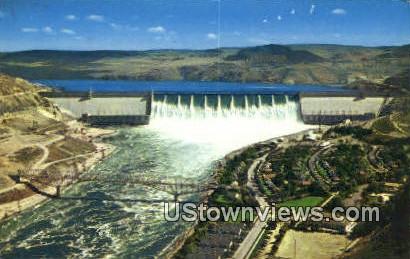 Grand Coulee Dam, WA     ;     Grand Coulee Dam, Washington Postcard