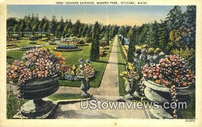 Sunken Gardens, Manito Park - Spokane, Washington WA Postcard