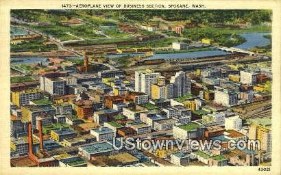 Business Section - Spokane, Washington WA Postcard