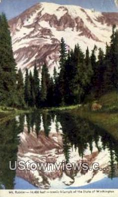 Mt Rainier, Washington,     ;     Mt Rainier, Wash Postcard