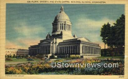 Floral Gardens, State Capitol Building - Olympia, Washington WA Postcard