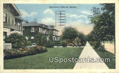 Residence District - Seattle, Washington WA Postcard