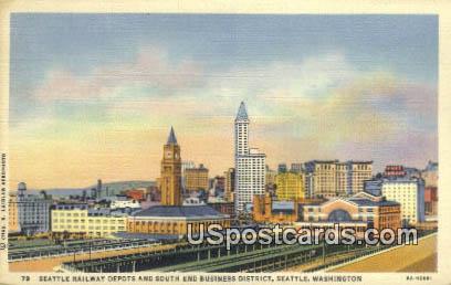 Seattle Railway Depots - Washington WA Postcard