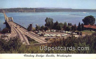 Floating Bridge - Seattle, Washington WA Postcard