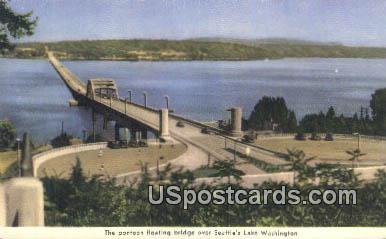 Pontoon Floating Bridge - Seattle, Washington WA Postcard