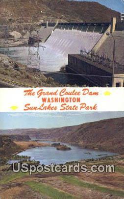 Grand Coulee Dam, WA Postcard      ;      Grand Coulee Dam, Washington