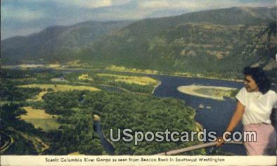 Columbia River Gorge - Beacon Rock, Washington WA Postcard