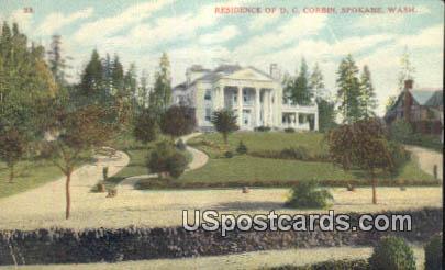 Residence of DC Corbin - Spokane, Washington WA Postcard