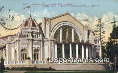 Exposition Seattle 1909 Manufacturers Building - Washington WA Postcard