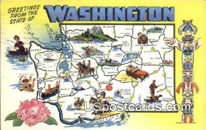 Greetings from, Washington Postcard     ;      Greetings from, WA