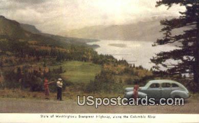 Evergreen Highway - Columbia River, Washington WA Postcard