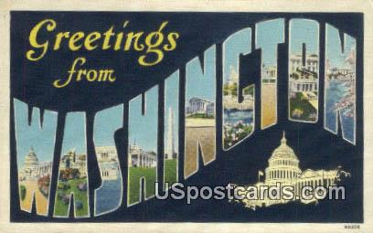 Greetings from, Washington Postcard     ;      Greetings from, WA