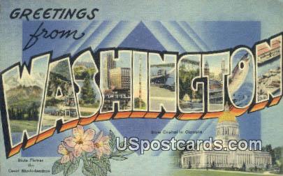 Greetings from, WA Postcard      ;      Greetings from, Washington