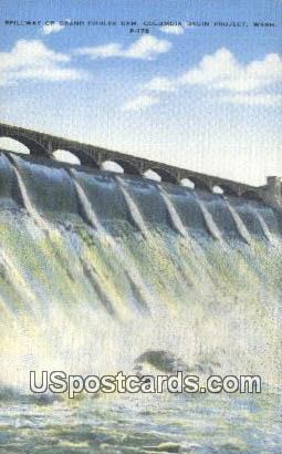 Spillway - Grand Coulee Dam, Washington WA Postcard
