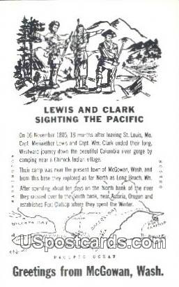 Lewis & Clark - McGowan, Washington WA Postcard