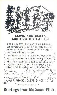 Lewis & Clark - McGowan, Washington WA Postcard