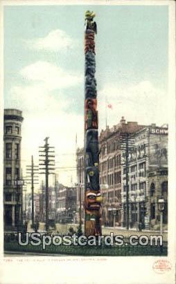Totem Pole - Seattle, Washington WA Postcard