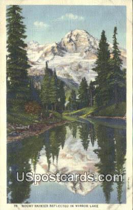 Mount Rainier - Mirror Lake, Washington WA Postcard