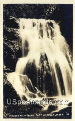 Real Photo - Peabody Falls - Port Angeles, Washington WA Postcard
