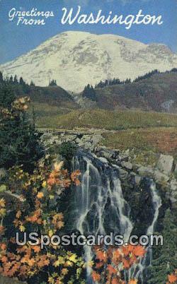 Mt Rainier - Myrtle Falls, Washington WA Postcard
