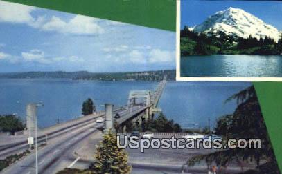 Lake Washington Floating Bridge - Seattle Postcard