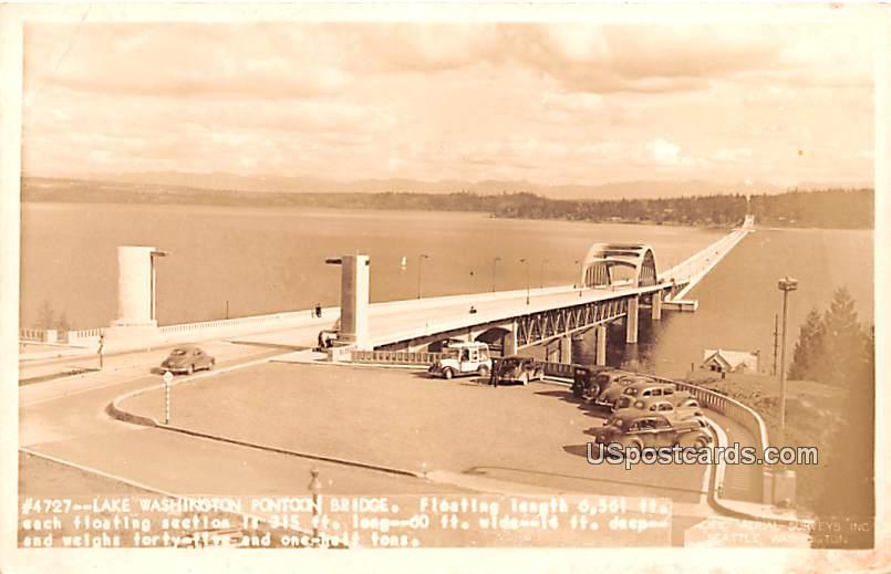 Lake Washington Pontoon Bridge - Seattle Postcard