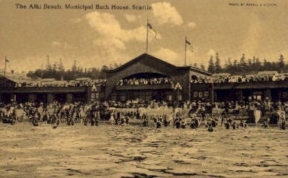 The Alki Beach  - Seattle, Washington WA Postcard