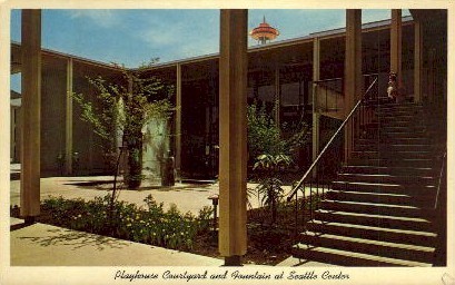 Playhouse Courtyard - Seattle, Washington WA Postcard