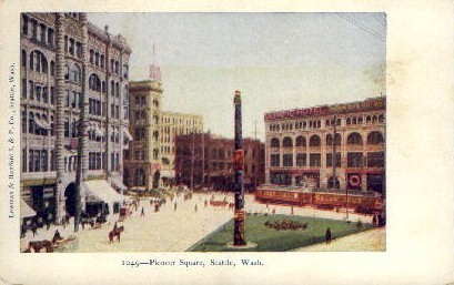 Pioneer Square - Seattle, Washington WA Postcard