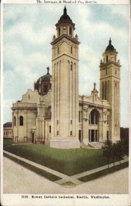 Roman Catholic Cathedral - Seattle, Washington WA Postcard