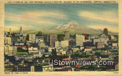 Main Business District, Mt Rainier - Seattle, Washington WA Postcard