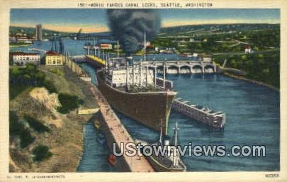 Canal Locks - Seattle, Washington WA Postcard