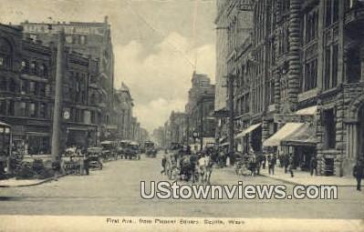 First Ave, Pioneer Square - Seattle, Washington WA Postcard