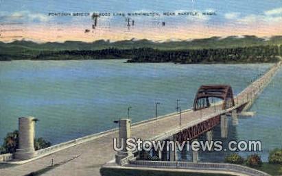Pontoon Bridge, Lake Washington - Seattle Postcard