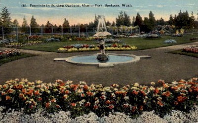Sunken Gardens - Spokane, Washington WA Postcard