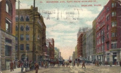 Riverside Avenue - Spokane, Washington WA Postcard