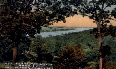 Spokane River - Washington WA Postcard