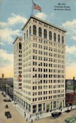 Old National Bank - Spokane, Washington WA Postcard
